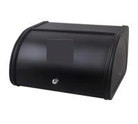 GOOPEEG Bread Bin, Pastries Metal Bread Box Multifunctional Bin Minimalistic Storage Container For Decor Storage Bin for Fresh Loaves(Black)