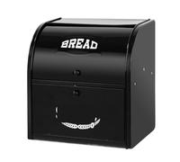 GOOPEEG Bread Bin, Pastries Metal Double Compartment Bread Box Roll Top Kitchen Food Storage Bin Counter-top Keeper Storage Bin for Fresh Loaves