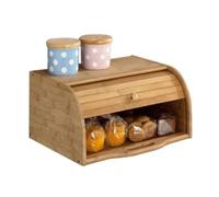 GOOPEEG Bread Bin, Pastries Wooden Bread Box Farmhouse Style Bin For Countertop Food Storage To Keep Baking Fresh Storage Bin for Fresh Loaves(40 * 27 * 16cm)