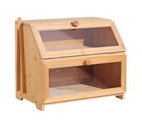 GOOPEEG Bread Bin, Pastries Wooden Bread Box For Kitchen Countertop With Clear Window Storage For Decor Storage Bin for Fresh Loaves