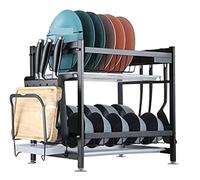 GOOPEEG Dish Drainer,Dish Rack 2 Layer 304 Stainless Steel Dish Rack Drain Tray Tableware Kitchen For Countertop Easy Dish Organization