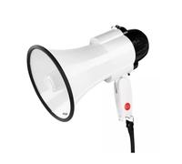 GOOPEEG Powerful Megaphone Hand Megaphones Loudspeaker Recording Bullhorn Speaker with Adjustable Volume Control Foldable Referee Megaphone Powerful Bullhorn(White)