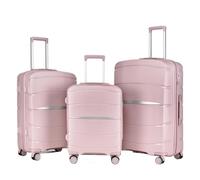 GOOPEEG Suitcase Trolley 3 Piece Luggage Set,Hardshell Suitcase Set with Spinner Wheels,Lightweight Travel Luggage Secure(G)