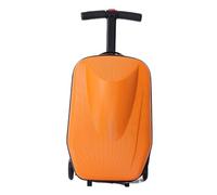 GOOPEEG Suitcase Trolley Aluminum Alloy Trolley Luggage Wear Resistance and Shock Absorption Hardside Luggage Secure(Orange)