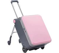 GOOPEEG Suitcase Trolley Cabin Luggage Can Sit and Ride Boarding Travel Luggage Wear Resistance and Shock Absorption Secure(Pink)