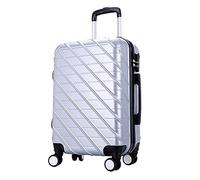 GOOPEEG Suitcase Trolley Carry On Luggage with Spinner Wheels Luggage Travel Suitcase Hardshell Lightweight Secure(Sliver,20inch)