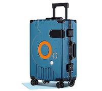 GOOPEEG Suitcase Trolley Lightweight Suitcase with TSA Lock Universal Wheels Aluminum Frame Carry On Luggage Secure(Blue)