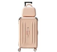 GOOPEEG Suitcase Trolley Luggage Sets 2 Piece,Hardshell Suitcase Set, Lightweight Luggage Set Lock with Makeup Cases Secure(F)