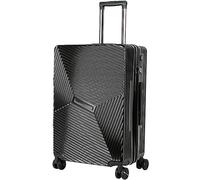 GOOPEEG Suitcase Trolley Portable Luggage with Spinner Wheels Carry On Luggage Drop-Resistant TSA Locking Suitcase Secure(Black,24 in)
