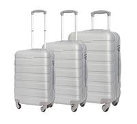 GOOPEEG Suitcase Trolley Suitcase Sets Hardside with Double Spinner 3 Piece Travel Luggage Set Lightweight Suitcase Secure(A)