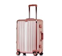 GOOPEEG Suitcase Trolley Travel Luggage Suitcase Spinner with Wheels,Hardside Carry On Suitcase for Travel Secure(Rose Gold,22in)
