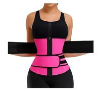 GOOPEEG Waist Trainer Belt Waist Trainer Corset Slimming Body Shaper Tummy Control Girdle Band Trimmer Sauna Sweat Body Sculpt Waist Trainer(Pink,L)