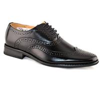 Goor Boys Leather Lined Lace Up Wedding Smart Brogues Formal Shoes, Black , 5 UK