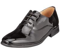 Goor Boys Oxford Lace Up Patent Party Wedding Shoes - Black Patent PU, Small Kids UK 13 / EU 32