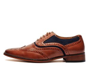 Goor Burbank Brogues Kids | Brogues | Dark Tan/Navy | UK Size 3