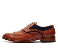 Goor M499B Brown/Navy Mens Oxford Brogue Shoes Size UK 11