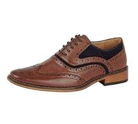 Goor Grant JNR Boys Two Tone Brogues Dark Tan/Navy