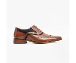 Goor GRANT JNR Boys Two Tone Brogues Dark Tan/Navy - UK 1 (Older Kids)