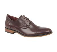 Goor ISAAC Mens PU Lace Up Oxford Brogue Shoes Oxblood UK 10