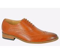 Goor Tommy Mens Lace Up Brogue Oxford Shoes Tan