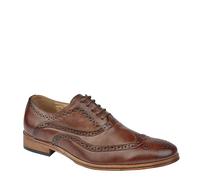 Goor M 9556 5 Eye Wing Capped Brogue Oxford Shoes - Mid Brown - 16 UK
