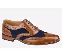 Goor Gatsby Mens designer Brogue Tan Brown with Blue insert Mens Shoes Size 11