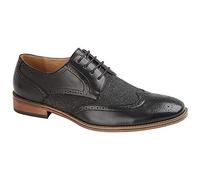 Goor Mens 4 Eye Leather Lined Brogue Gibson Shoe (7 UK) (Black)