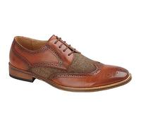 Goor Mens 4 Eye Leather Lined Brogue Gibson Shoe (8 UK) (Tan)