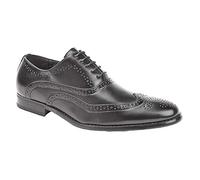 Goor Mens Leather Lined Brogue Shoes in Black or Brown UK 10