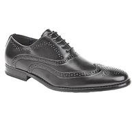 Goor Mens Leather Lined Brogue Shoes in Black or Brown UK 11