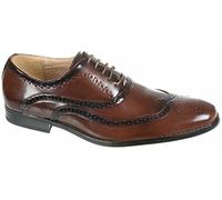 Goor Mens Leather Lined Brogue Shoes in Black or Brown UK 8