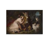 GOORAL Edwin Landseer Painter's Work《Scene from A Midsummer Night's Dream》Posters Decorative Painting Canvas Wall Art Living Rooms Bedroom Painting 12x18inch(30x45cm)