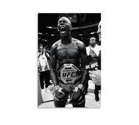 GOORAL Israel Adesanya Black And White Poster Wall Art Scroll Canvas Painting Picture Living Room Decor Home 20x30inch(50x75cm)