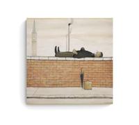 GOORAL L. S. Lowry Painter's Work《Man Lying on A Wall》Posters Canvas Art And Wall Art Picture Print Modern Family Bedroom Decors 12x12inch(30x30cm)