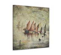 GOORAL L. S. Lowry Painter's Work《Sailing Boats》Posters Canvas Wall Art Decorative Bedroom Modern Home Print Picture Artworkss 20x20inch(50x50cm)