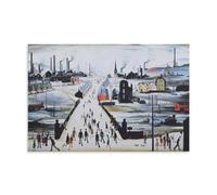 GOORAL L. S. Lowry Painter's Work《The Canal Bridge》Posters Art Print Wall Photo Paint Hanging Picture Family Bedroom Decor 12x18inch(30x45cm)