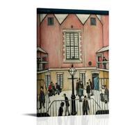 GOORAL L. S. Lowry Painter's Work《The Courtyard》Posters Artworks Picture Print Wall Art Painting Canvas Decor Homes Decorative 16x24inch(40x60cm)