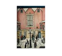 GOORAL L. S. Lowry Painter's Work《The Courtyard》Posters Canvas Painting Wall Art Decorative Picture Prints Modern Decor 08x12inch(20x30cm)