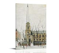 GOORAL L. S. Lowry Painter's Work《The Old Town Hall》Posters Wall Art Painting Canvas Living Room Prints Bedroom Decor Artworks 08x12inch(20x30cm)