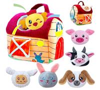 Goorder Baby Toys 6-12 Months - Farm Animals with Barn, Rattle, Crinkle Paper, Mirror - Busy Montessori Sensory Toys for Babies Toddlers 1-3, Interactive Infant Toy for Girls & Boys 3 6 12 Months