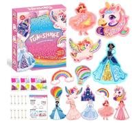 Goorder Craft Kits for Kids - Princesses and Unicorn, Mess-Free Fun for Kids, DIY Fun & Shake DIY Glitter Craft Kits, Creative Activity, Gifts for Girls & Boys Ages 4, 5, 6, 7, 8, 9