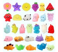Goorder Mochi Squishy Toys, Random 30 Pack Mini Mochi Party Favors for Kids, Mini Kawaii Animal Squishies Party Bags, Fidget Toys, Stress Relief Toys for Boys Girls Adults