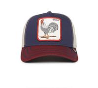 Goorin Bros. The Farm All Over Canvas Adjustable Unisex Trucker Cap, Navy (All American Rooster 100), One Size