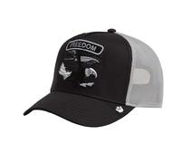 Goorin Bros. Trucker Cap Classic Rocker Freedom The Farm, Black/Grey Mesh, Eagle, One Size