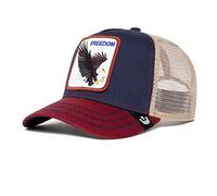 Goorin Bros. The Farm Core Unisex Adjustable Mesh Snapback Trucker Hat, Indigo Freedom Eagle, One Size