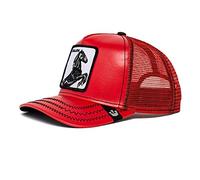 Goorin Bros. The Farm Leather Trucker Hat, Red (Cherry Mustang), One Size