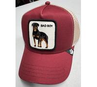 Goorin Bros The Farm SnapBack Trucker Hat Bad Boy Rottweiler Dog Red Burgundy