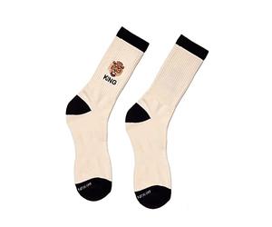 Goorin Bros. The Farm Unisex Embroidered Athletic Socks, Mighty Mane (Crème), Small/Medium