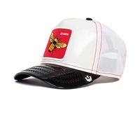 Goorin Bros. The Farm Unisex High Shine Faux Leather Adjustable Snapback Trucker Hat, White (The Red Queen), One Size