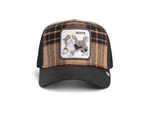 Goorin Bros. Trucker Cap Dapper Bestie Italy Plaid Basecap Mesh Cap Dog Patch